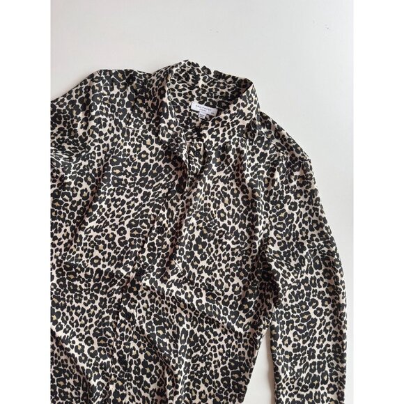 EQUIPMENT Reese Leopard Print Satin Button Up Shirt, Size M - Picture 4 of 11